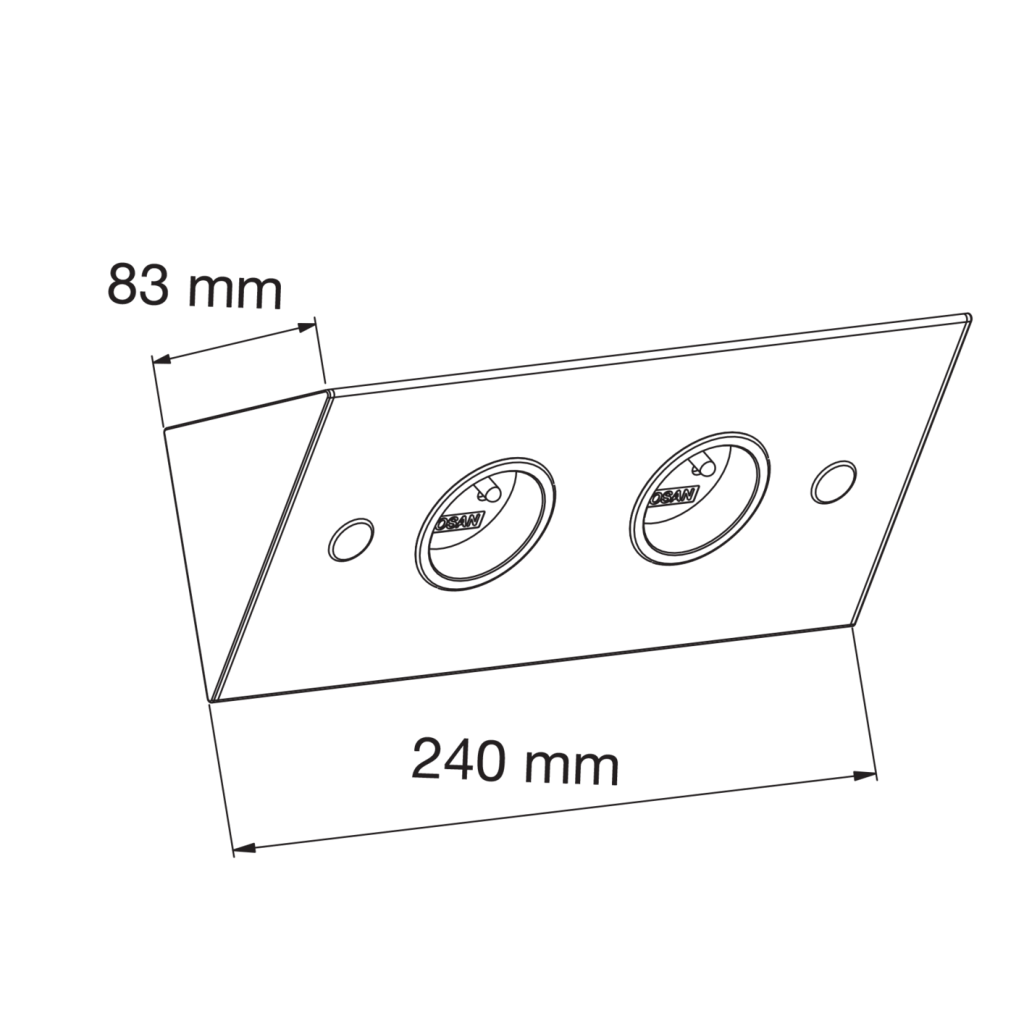 Bloc 4 prises d'angle + LED finition inox - MSA France