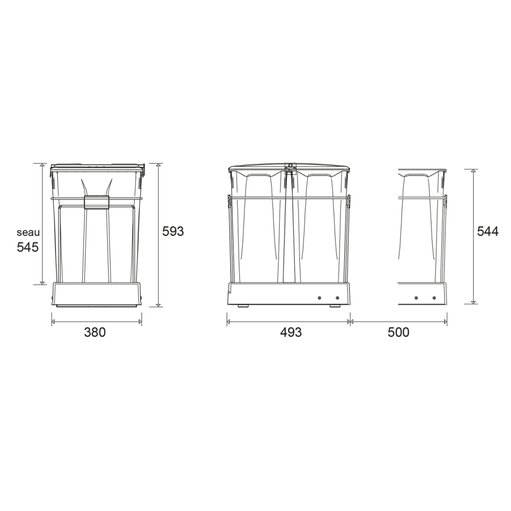 Kit de fixation sur porte pour les poubelles MS550 et MS551