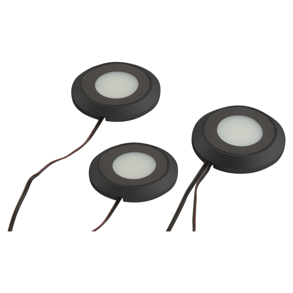 3 spots LED finition noir 3W - MSA France