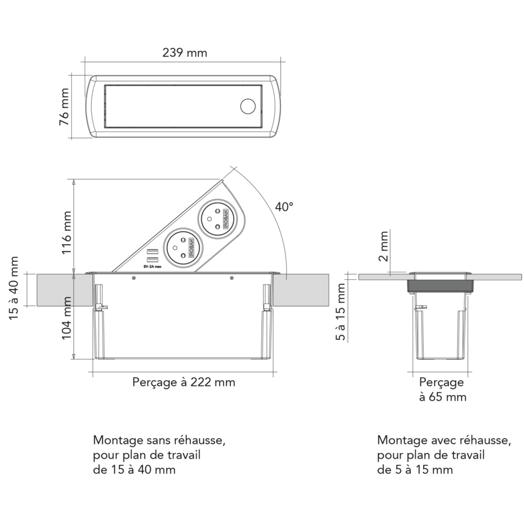 2USB 2U-449337 Prise de courant encastrable norme VDE, avec USB, sécurité  enfants IP20 blanc pur, mat - Conrad Electronic France