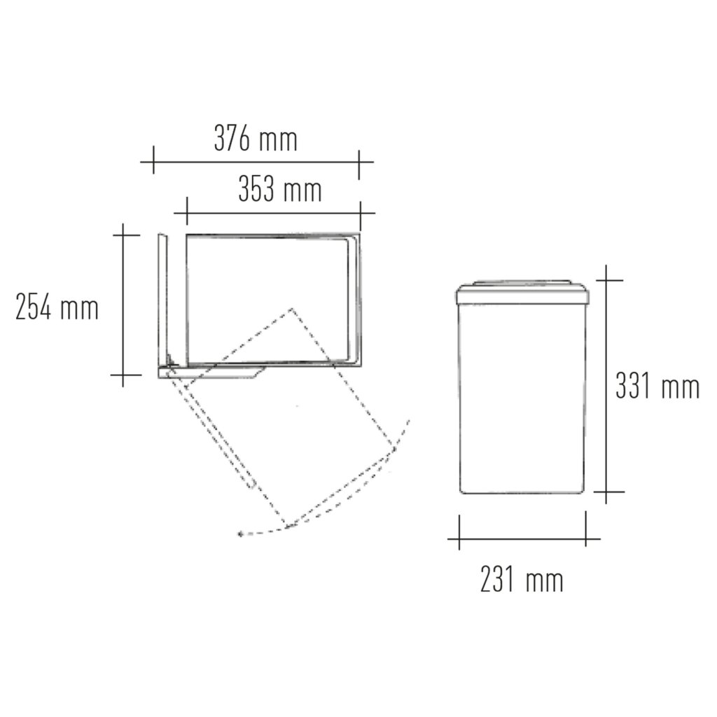 Meuble poubelle a porte basculante - MBUB1 - Sofinor