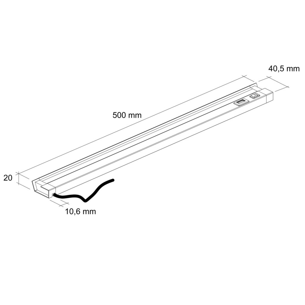 Réglette LED interrupteur sensitif alu - MSA France