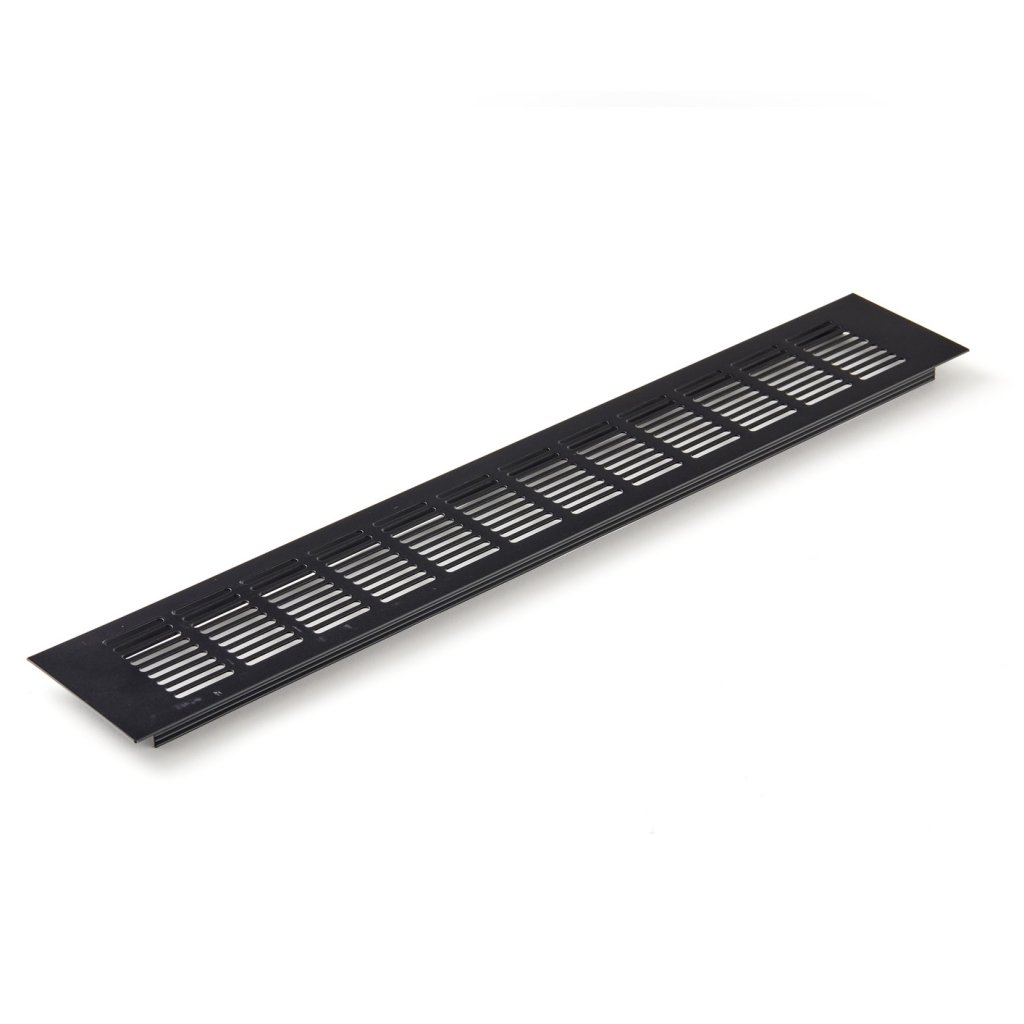 Grille de ventilation pour plinthes base en aluminium 300x60mm de couleur  noire