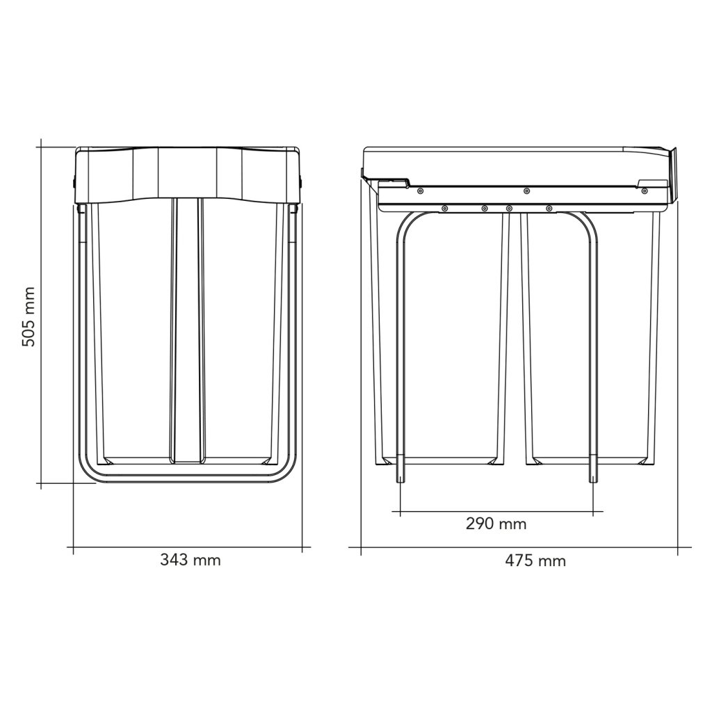 Poubelle écologique grande capacité 2x35L - MSA France