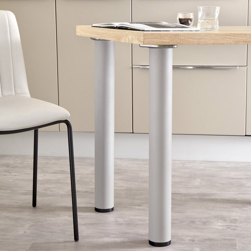 BJTDLLX Pied De Table Rond 72 Cm Acier Inoxydable - Ø75 Mm - Base Carrée 245x245 Mm - Idéal Tables Restauration, Café, Bar