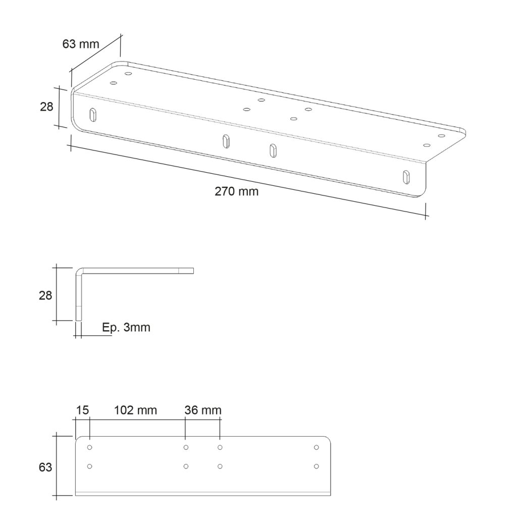 Equerre combinaison alu lg 15 cm